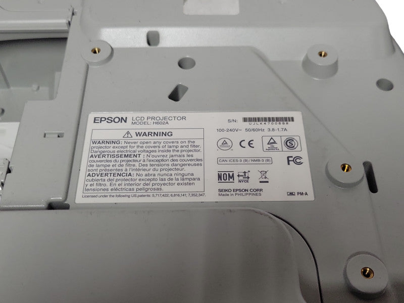 Epson PowerLite 585W 3LCD Projector 3300 ANSI Lumens, 31 Lamp Hours  _