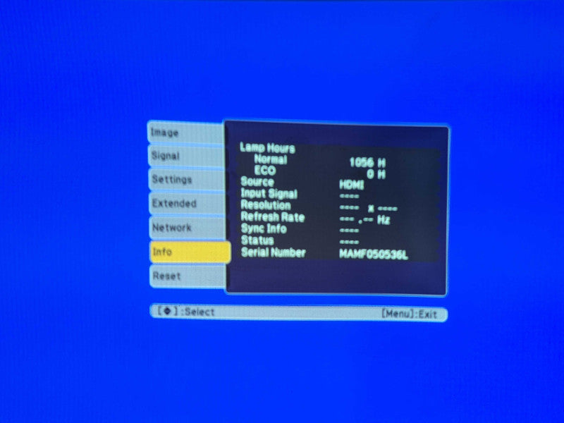 Epson PowerLite 1925W WXGA 3LCD 4000 Lumens Projector, Lamp Hour:1056Hrs