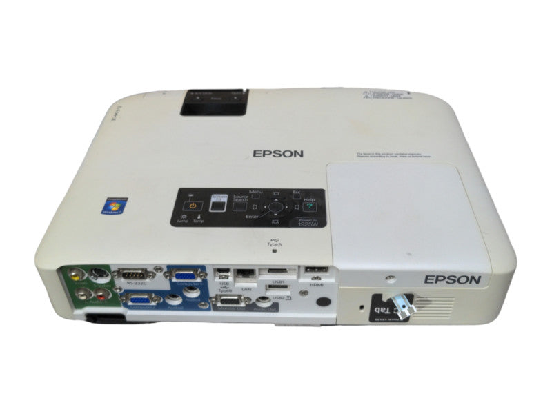 Epson PowerLite 1925W WXGA 3LCD 4000 Lumens Projector, Lamp Hour:1056Hrs