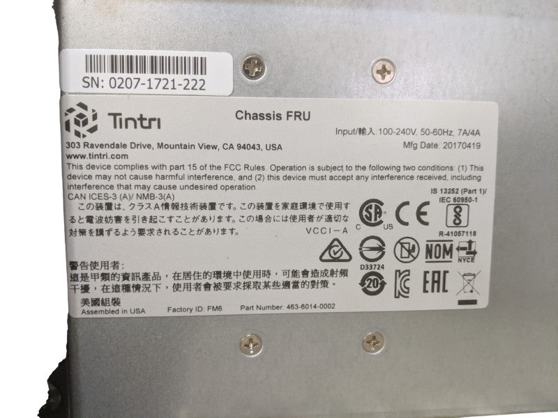 Tintri T880 | 4x Xeon E5-2670v2 | 256GB DDR3 | No HDD | RAID | 4port 10GB SFP