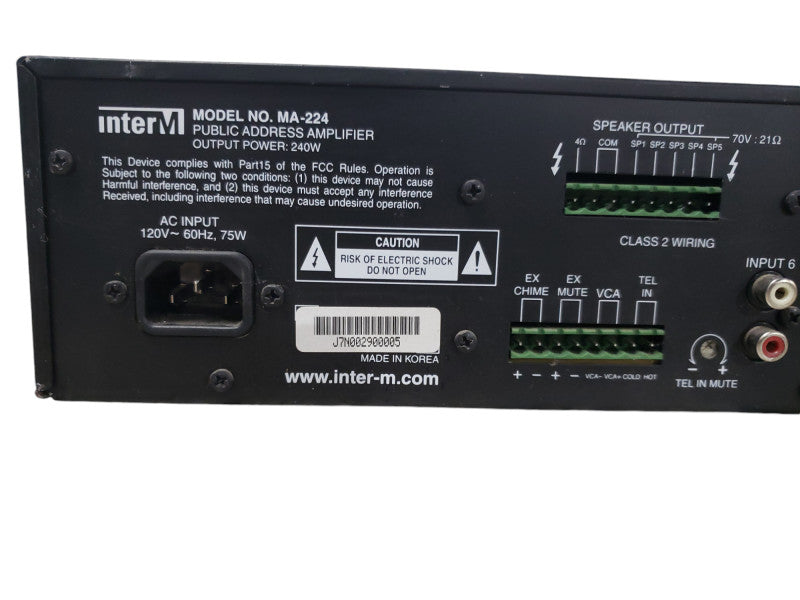 MA-224 Interim Public Address Amplifier