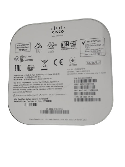 Cisco CP-8832-W-K9 IP Conference Phone White Q_