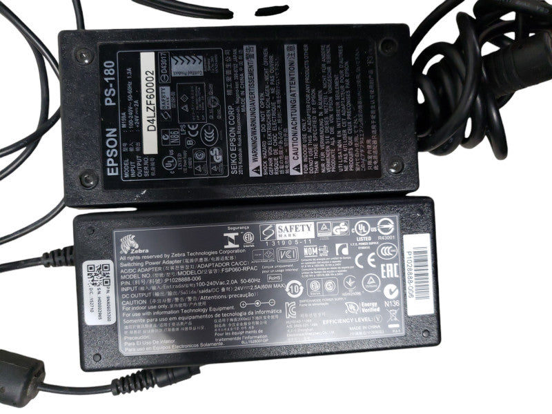 9x Assorted Epson, Zebra and LITEON Power Adapters