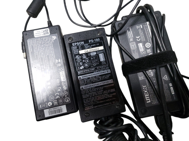 9x Assorted Epson, Zebra and LITEON Power Adapters