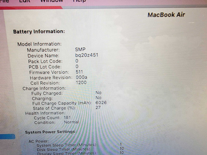 Apple Macbook Air 2015 13" 2-Core i7-5650U @ 2.2GHz 8GB DDR3 256GB SSD (