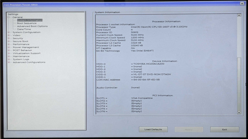Dell Precision T5810, Xeon E5-1607 v3 3.10GHz 4C, 16GB DDR4, 2TB HDD, K2200