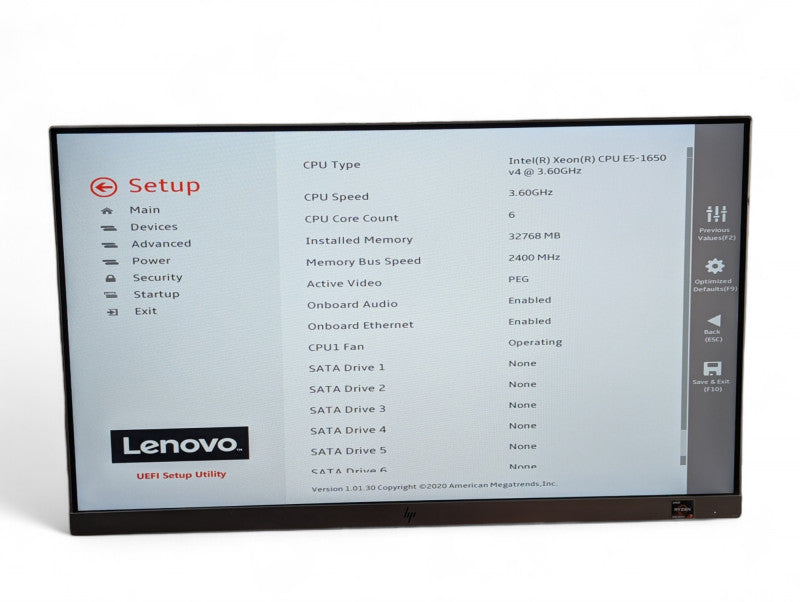 Lenovo ThinkStation P510 Intel Xeon E5-1650 v4 @ 3.60Ghz 32GB RAM  -