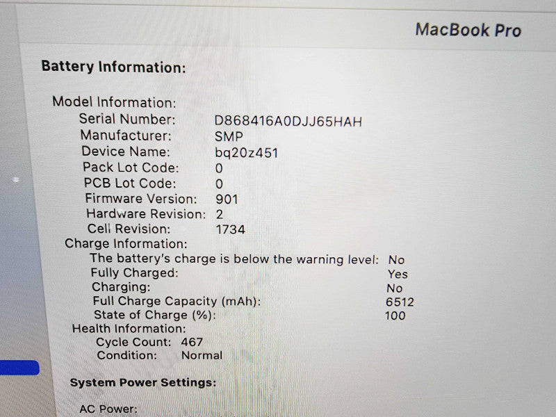 Apple Macbook Pro 2018 15" 6-Core i7-8850H @ 2.6GHz 16GB DDR4 512GB SSD (