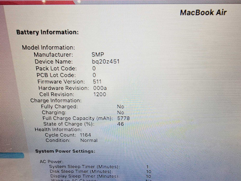 Apple Macbook Air 2015 13" 2-Core i7-5650U @ 2.2GHz 8GB DDR3 256GB SSD (