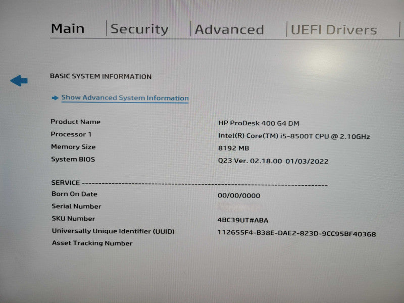 HP ProDesk 400 G4 USFF, i5-8500T 2.10GHz 6C, 8GB DDR4, 512GB Nvme !