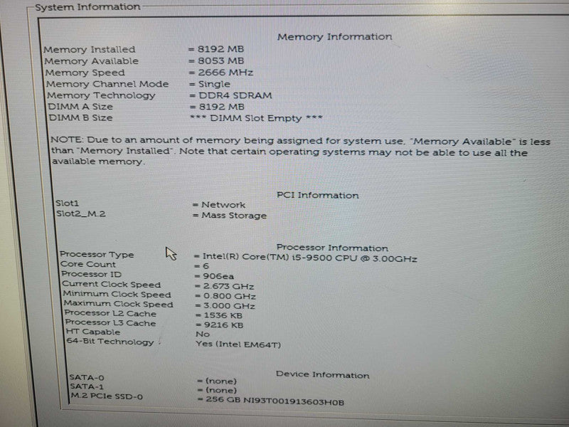 DELL OPTIPLEX 5270 All in One, i5-9500 3.00GHz 6C, 8GB DDR4, 256GB NVMe, !