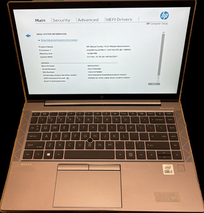 HP ZBook Firefly 14 G7 i7-10510U@1.8 QUADRO P520 4GB GPU 16GB RAM No SSD READ Q Lap200