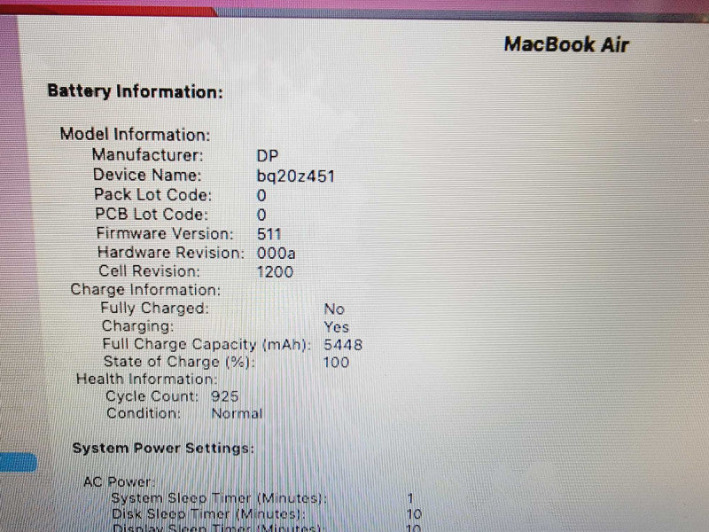 Apple Macbook Air 2017 13" 2-Core i5-5350U @ 1.8GHz 8GB DDR3 512GB SSD (