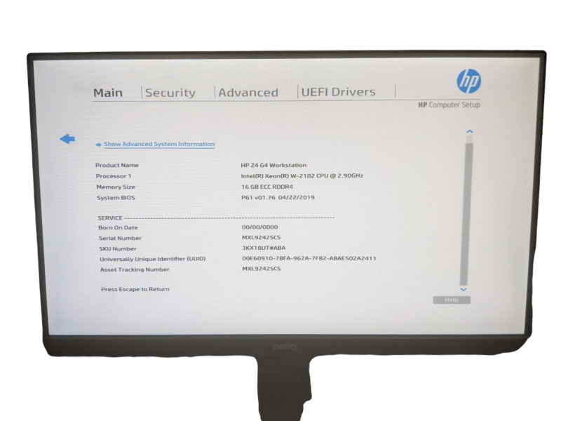 HP Z4 G4 Workstation | Xeon W-2102 | 16GB DDR4 | No HDD