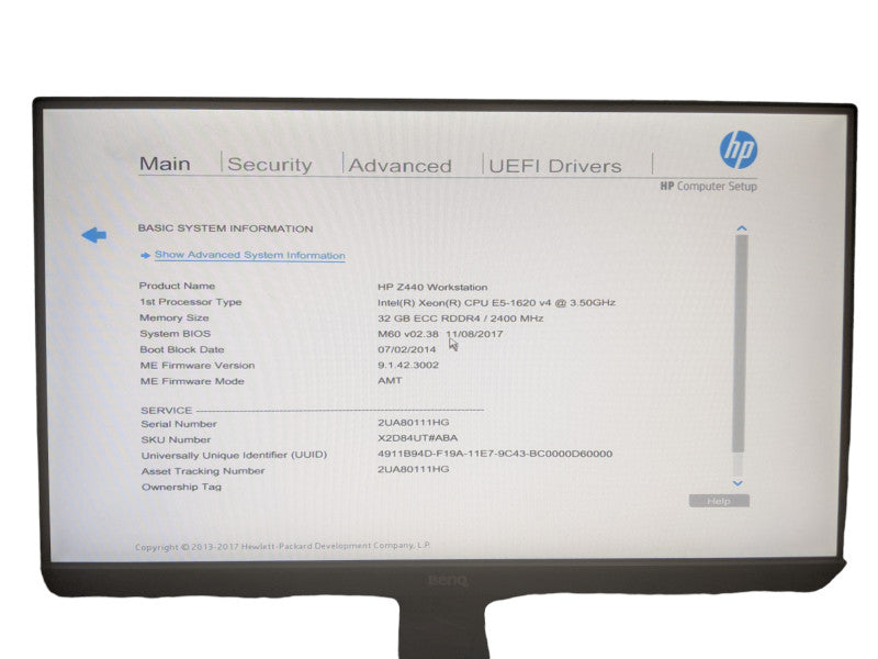 HP Z440 Workstation | Xeon E5-1620 v4 | 32GB DDR4 | No HDD/No OS | No GPU