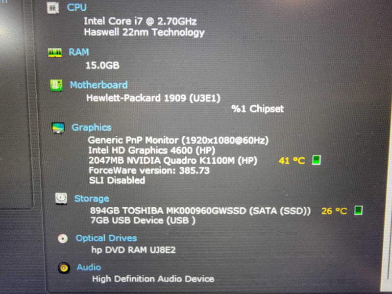 HP ZBook 15 | 4-Core i7-4800MQ @2.7GHz | 16GB RAM | 960GB SSD | -  READ  BudLap