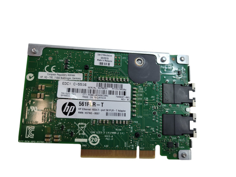 HPE 561FLR-T Network card 2x10GB RJ45 ports Mezzanine Card %