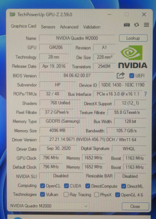 NVIDIA Quadro M2000 | 4GB GDDR5 PCIe Graphics Card | 4x Display Port