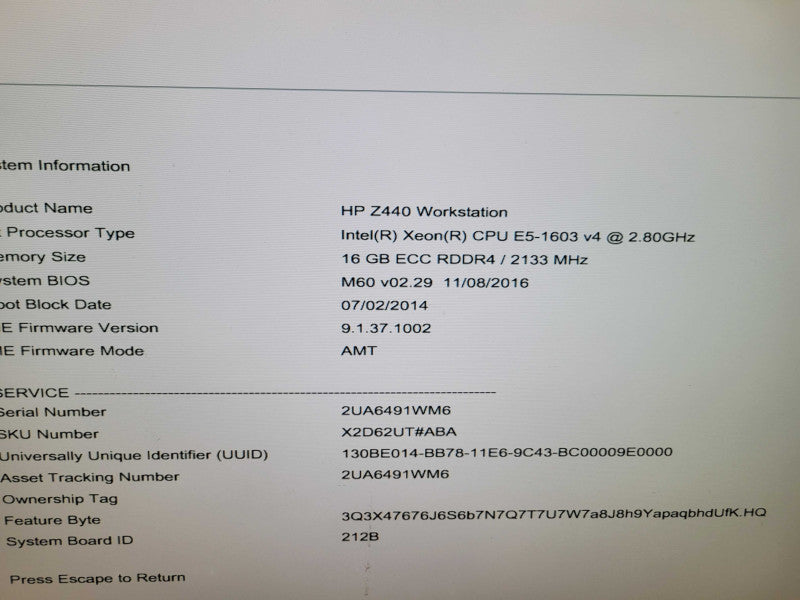 HP Z440 - Xeon E5-1603 v4 | 16GB RAM | NO HDD | NO GPU %