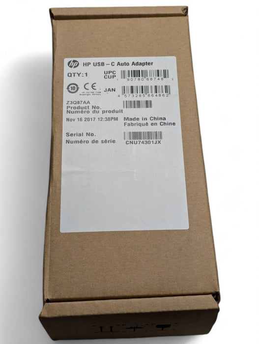 NEW HP 45W USB-C AUTO ADAPTER Car DC Power Supply for USB-C devices Z3Q87AA Q-
