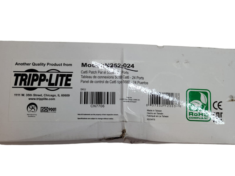TRIPP LITE N252-024 CAT6 Patch Panel Rackmount 568B - 24 Ports Q%