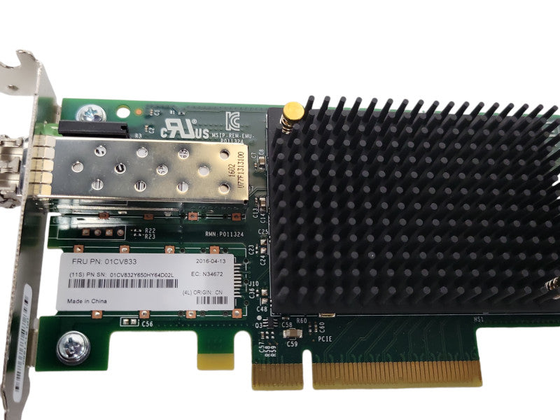 Lenovo Emulex 01CV833 Single Port 16Gb FC HBA w/ 1x AVAGO AFBR-57F5MZ, LP _