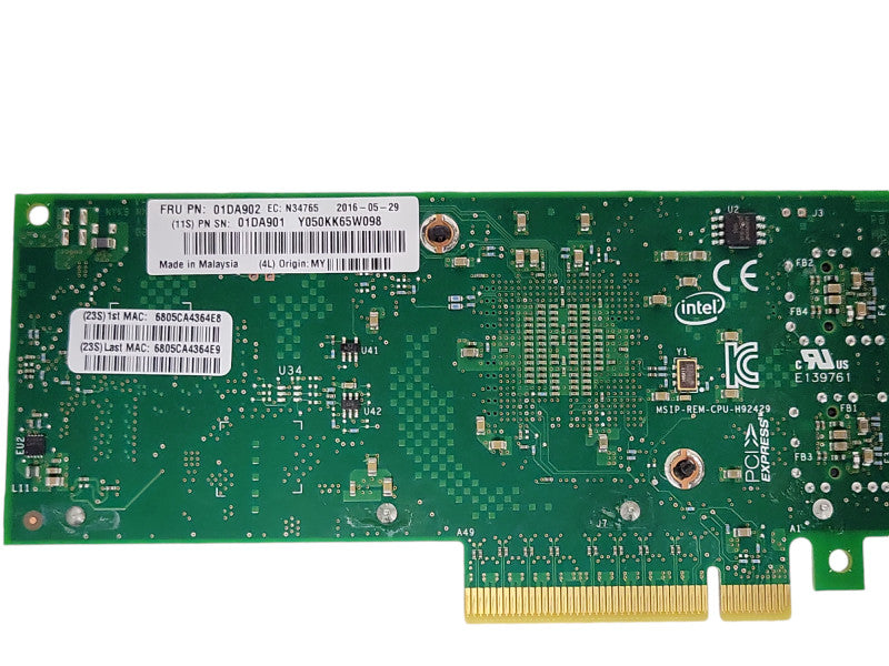 Lenovo 01DA902 Intel X710-DA2 2-Port 10GBE SFP+ Network Adapter, 1x SFP, FH _