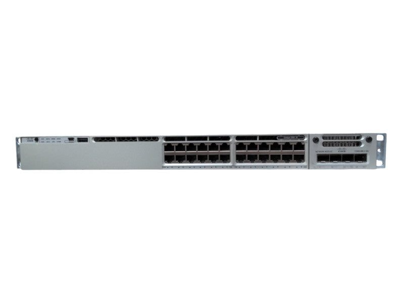 Cisco WS-C3850-24P-S 24 Port Gigabit PoE+ Switch w/ C3850-NM-2-10G, 1x PSU