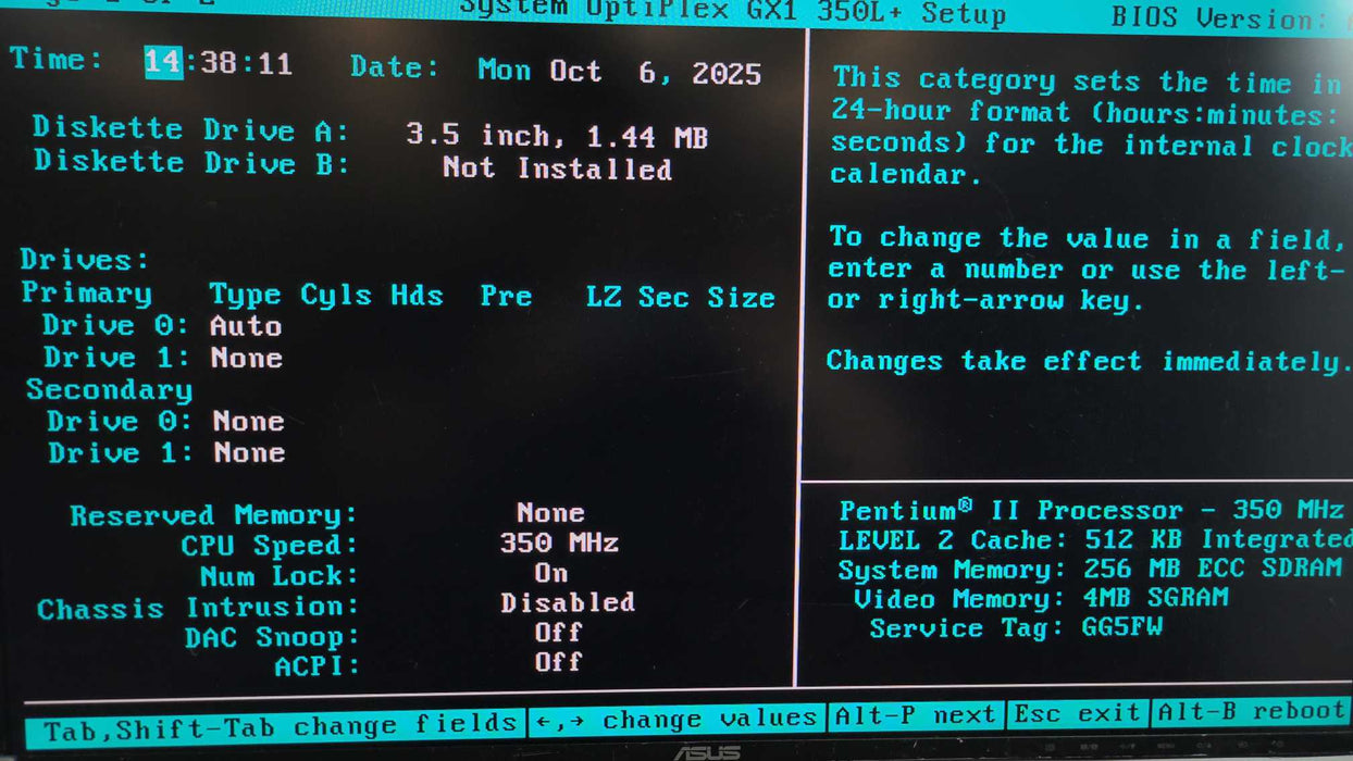 Dell OptiPlex GX1 350L+ - Intel Pentium II @ 350 MHz 256MB SDRAM NO HDD %