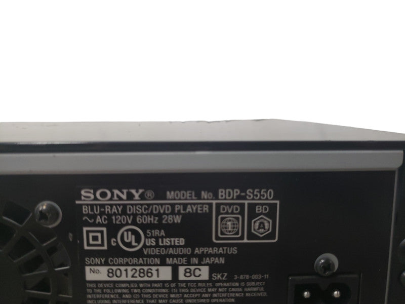Sony BDP-S550 Blu-Ray Player