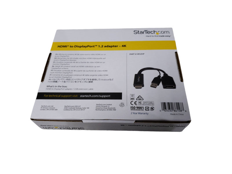 New In Box StarTech HD2DP HDMI Male to DisplayPort DP 1.2 Adapter Q
