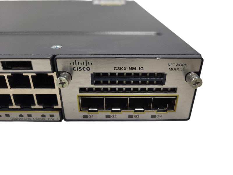 Cisco WS-C3750X-48P-S 48-Port Gigabit IP Base Switch, C3KX-NM-1G, 1x PSU Q$