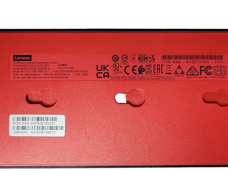 Lenovo ThinkPad universal Thunderbolt 4 dock 40B0 docking Station Q_