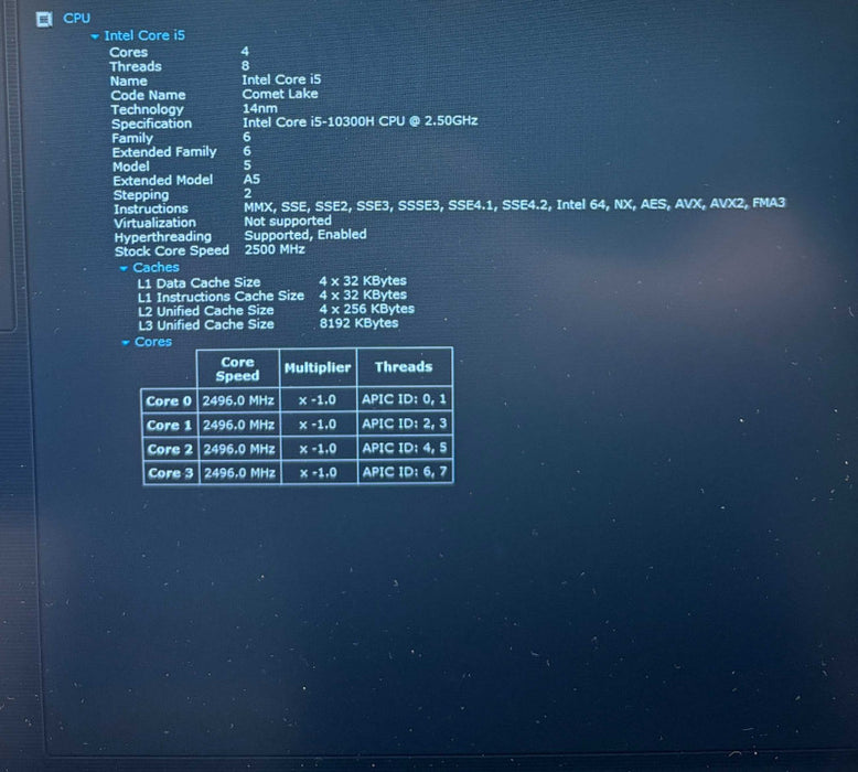 Dell Precision 3551 i5-10300H@2.5GHz QUADRO P620 4GB GPU 16GB RAM 512SSD READ  Lap200