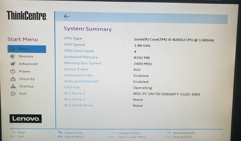 Lenovo ThinkCentre M90n-1 256GB SDD ,Intel Core i5 8265U,8GB RAM