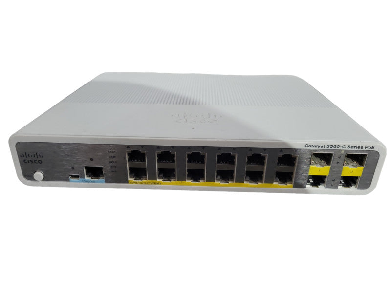 Cisco WS-C3560C-12PC-S | 12-Port Fast PoE Silent Switch | 2x Dual UpLinks !