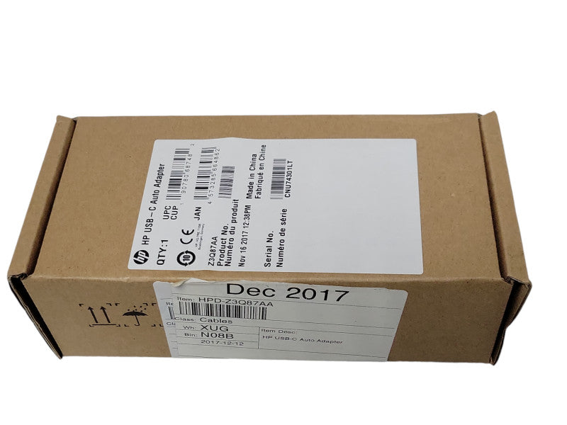 New HP USB-C Auto Adapter Z3Q87AA Car DC Power Supply Q_