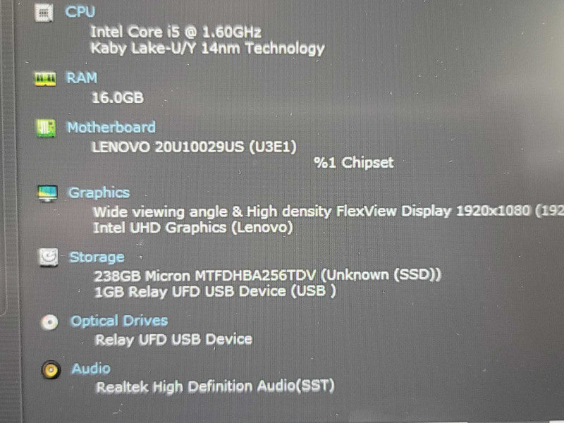 Lenovo ThinkPad L14| i5-10210U| 16GB DDR4| 256GB SSD BIOS LOCK/ READ  β Lap200