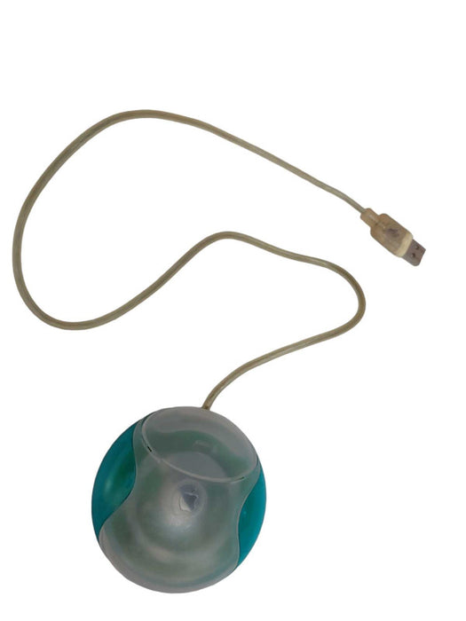 Vintage Apple Macintosh Single Button HockeyPuck Teal RollerBall Mouse M4848 Q=