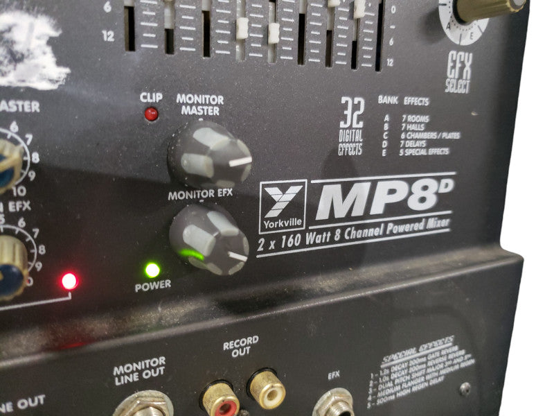 YORKVILLE MP8 8-CHANNEL POWERED MIXER w/Effects