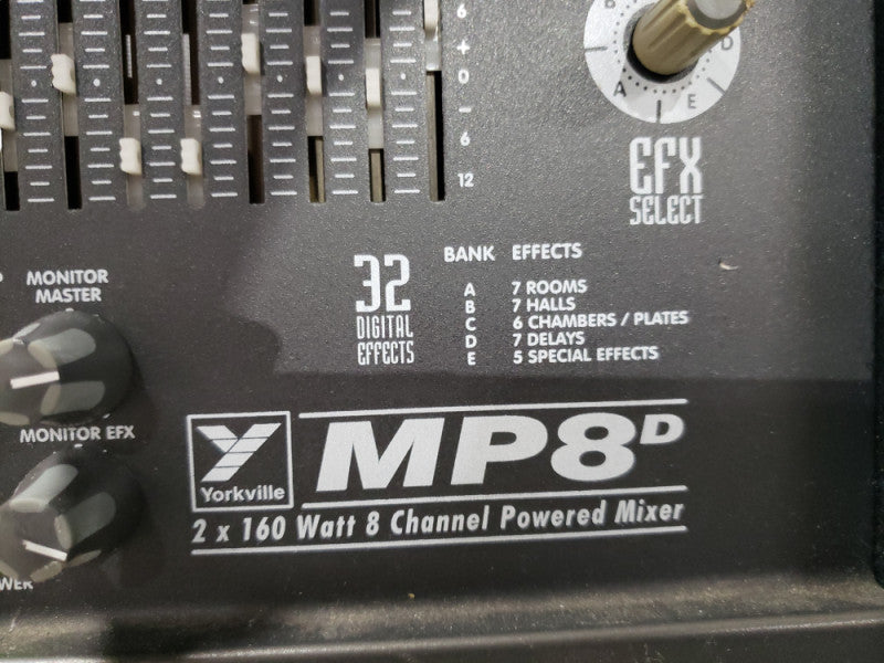 YORKVILLE MP8 8-CHANNEL POWERED MIXER w/Effects