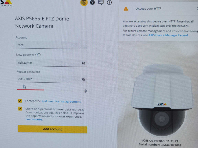 Axis Communications P5655-E 60hz Outdoor PTZ Network Dome Camera 01682-001-02 _
