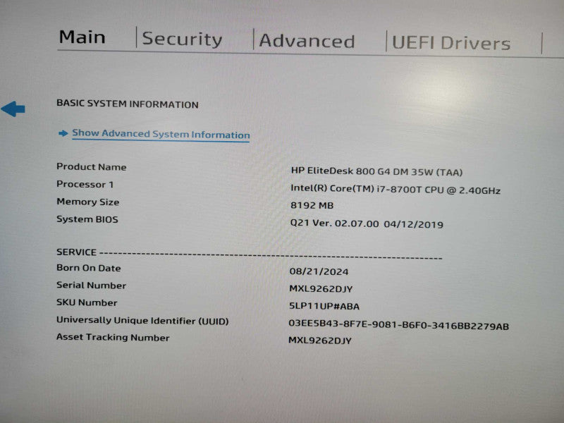 HP EliteDesk 800 G4 SFF, i7-8700T 2.40GHz , 8GB DDR4, 512GB NVMe !