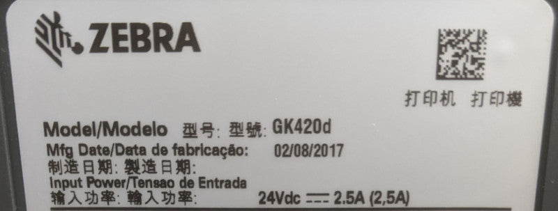 Zebra GK420d | GK42-202210-000 | Thermal Label Printer