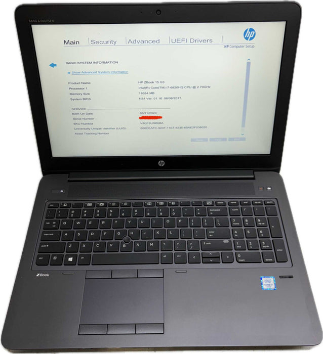 HP ZBook 15 G3 i7-6820HQ QUADRO M1000M 2GB 16GB RAM 512GB SSD Brand-New READ! Q Lap200