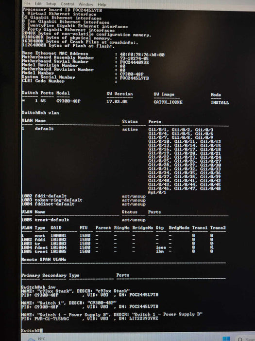 Cisco Catalyst C9300-48P-E 48x Gigabit Ethernet PoE+ managed switch, 1x PSU $