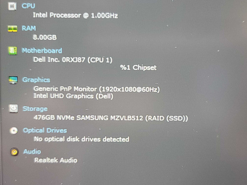 Dell Inspiron 15 5501 | i5-1035G7| 8GB DDR4| 512GB SSD | NO BATTERY  β Lap200