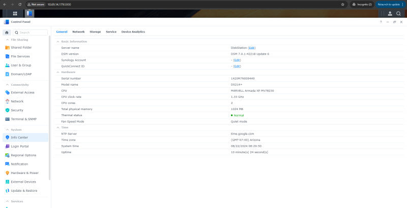 Synology DiskStation DS214+ 2-Bay NAS, 4TB (2x 2TB) HDD