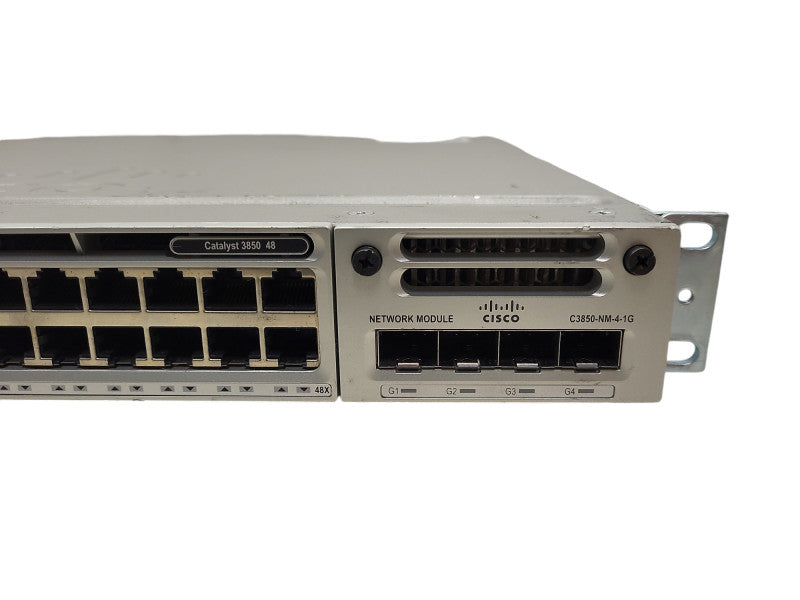 Cisco WS-C3850-48T-S 3850 48 port switch w/ C3850-NM-4-1G Module $
