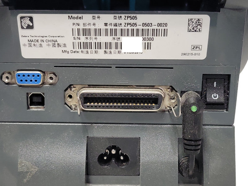 Zebra ZP505 Thermal Label Printer Serial/Parallel/USB _